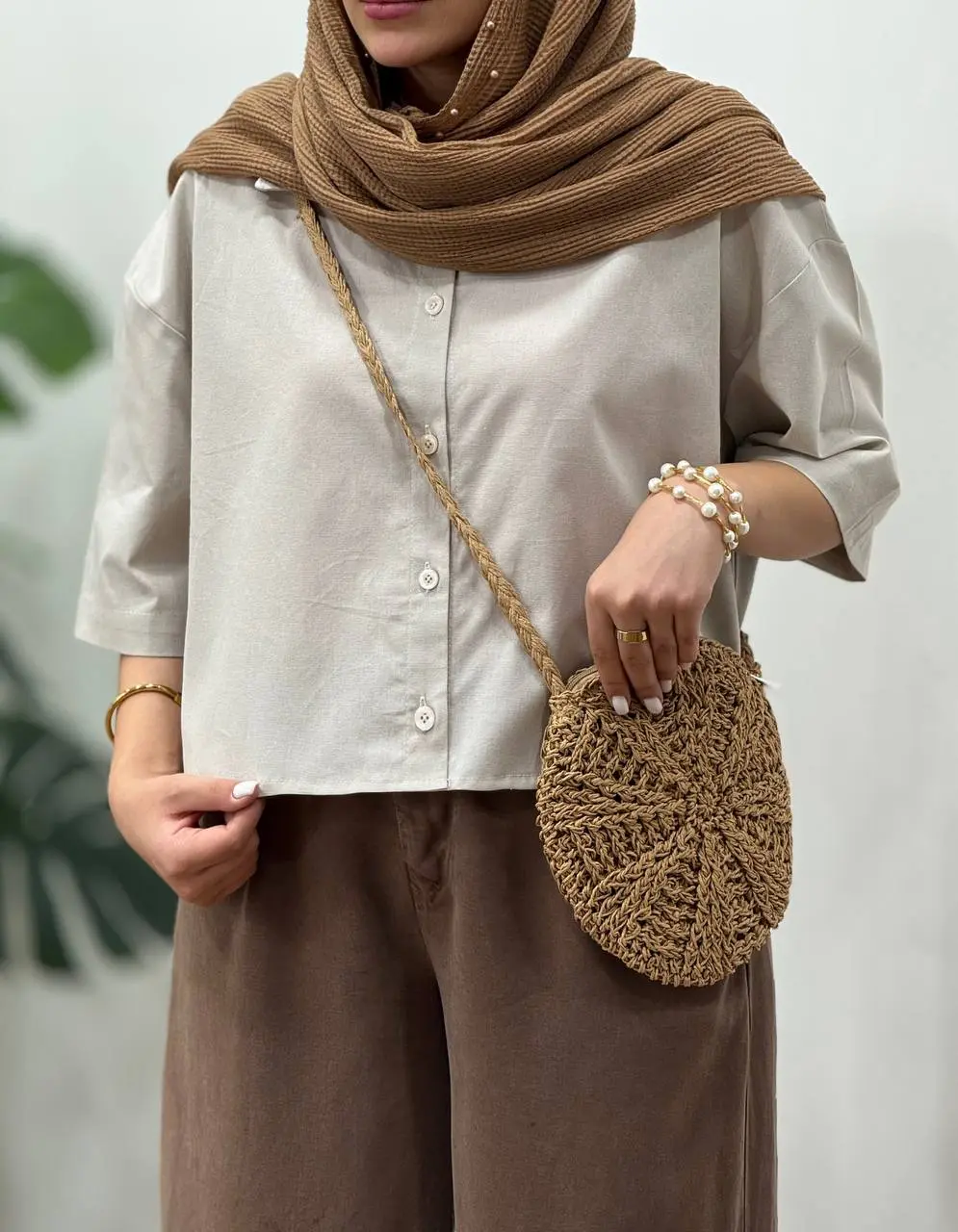 شومیز لینن پنبه ایل ماه